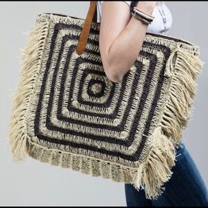Oversized Square Jute Tote-LAST FEW